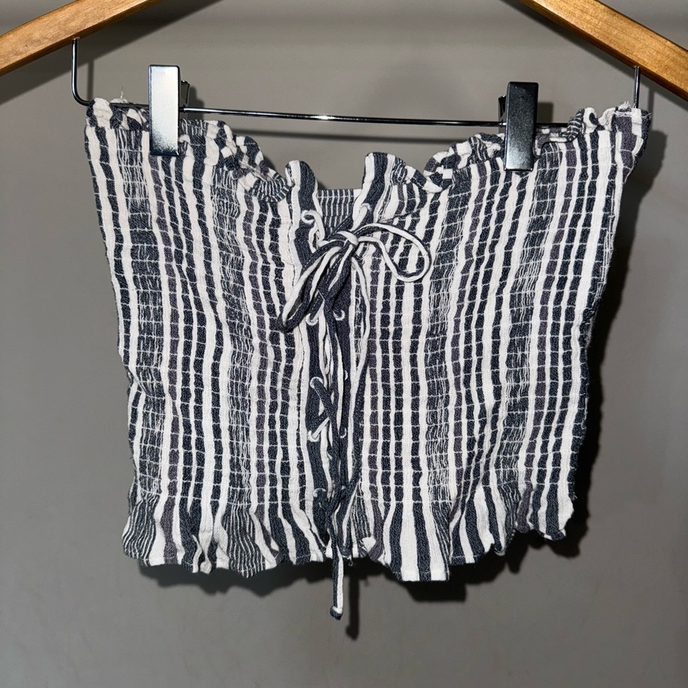 Striped Blue and White Drawstring